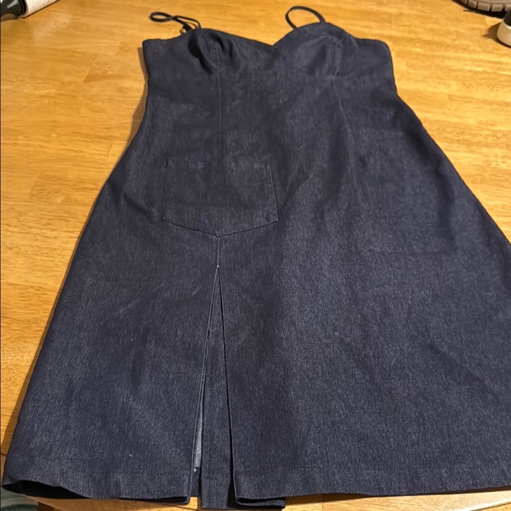 Elegant Navy Denim Mini Dress
